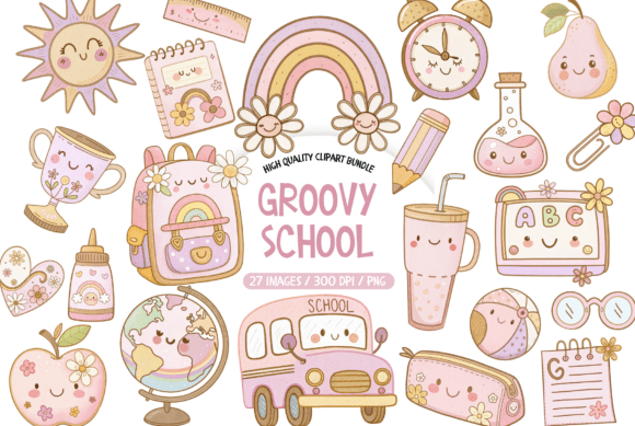 Download Groovy School Clipart Bundle - Premium Resources